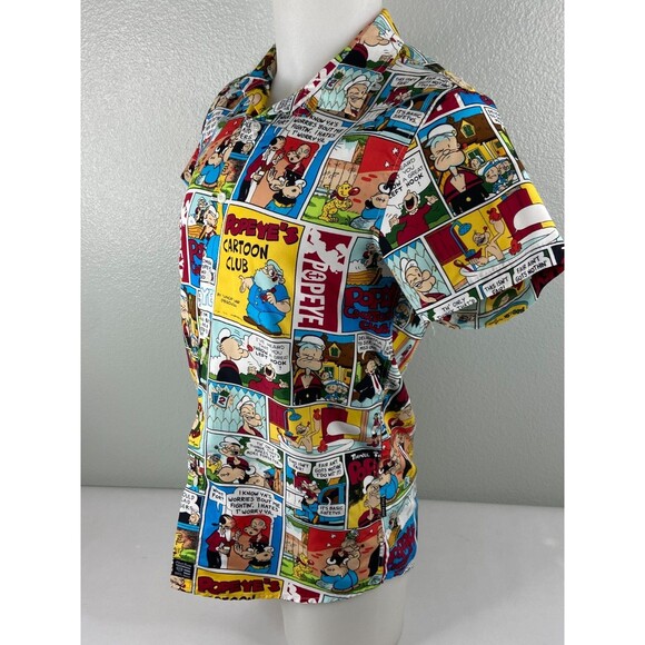Phat Farm Men Medium Button Front Shirt Popeye The Sailor Cartoon Novelty - Picture 4 of 8